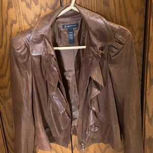 INC International Concepts faux suede brown jacket